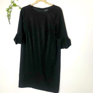 Premise Black Blouson Arm Sheath Dress